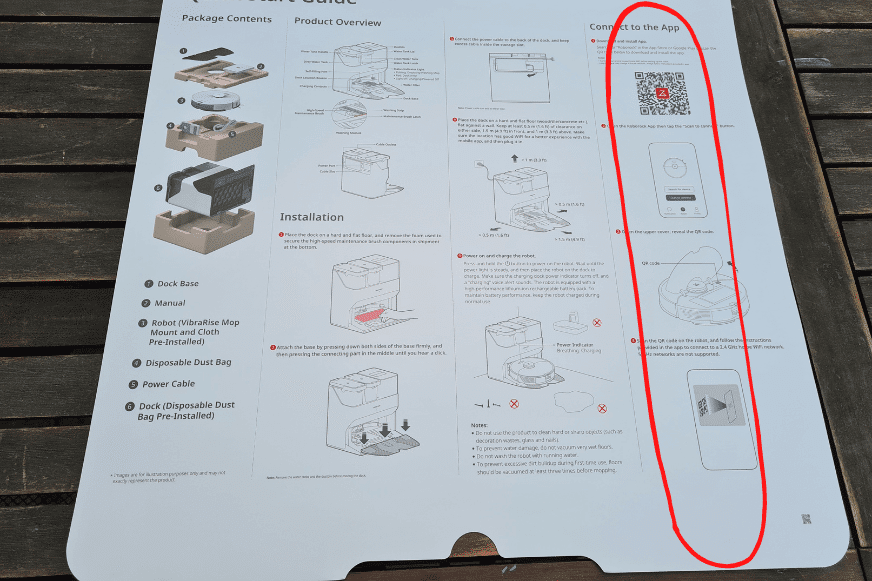 Die Schnellstartanleitung ist in der Nahaufnahme zu sehen